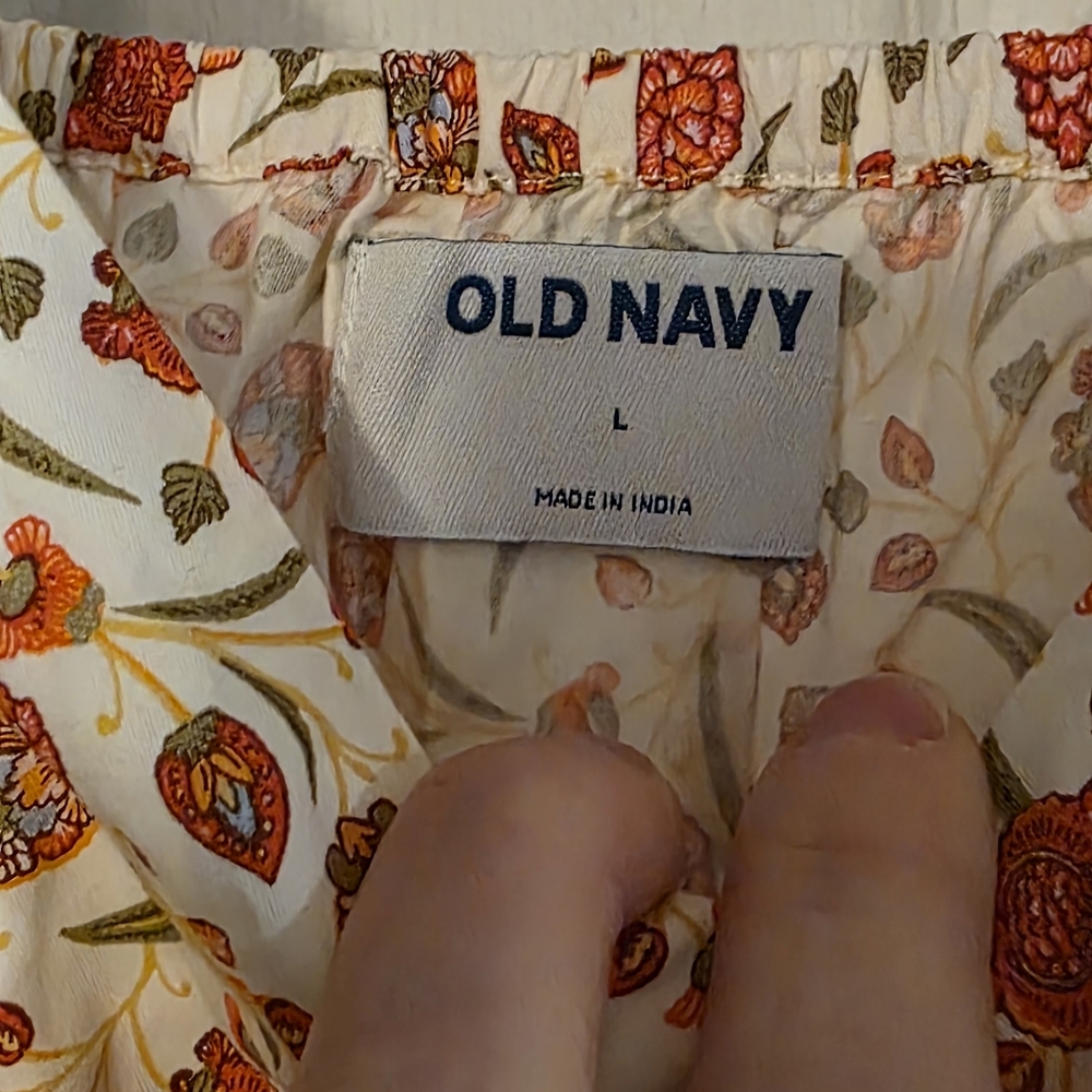 Old Navy Floral Midi Dress - Red and Cream - Picture 3 of 5